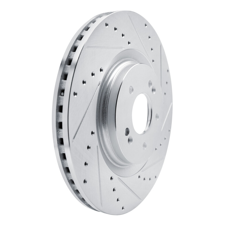Hyundai SONATA Brake Rotor (1) - Front Right - R1 Concepts - Drilled & Slotted - Silver - `21-`26
